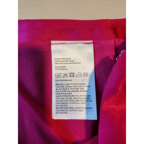 Hot Pink Satin Mini Skirt Women's Size 8 H&M NWT - Picture 8 of 9